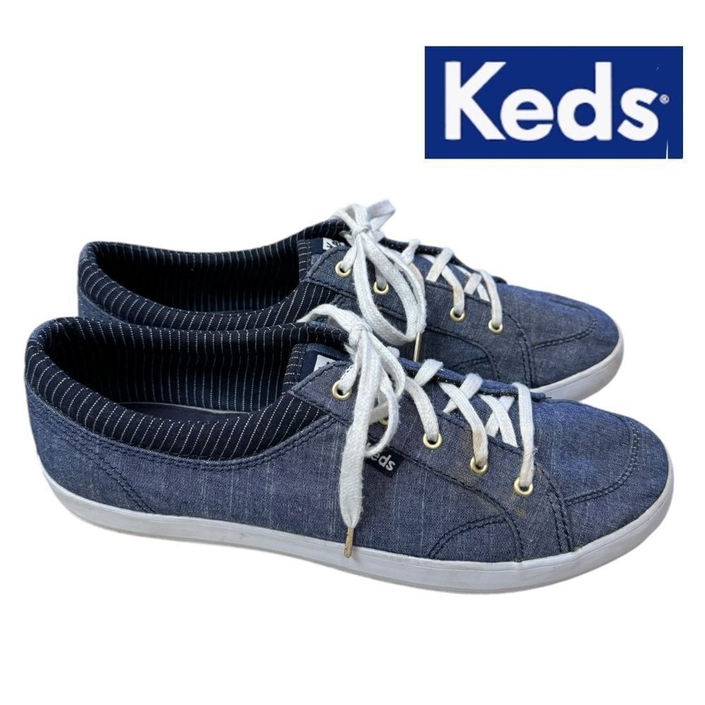 Keds Women's Center Chambray/Stripe Sneakers 9.5